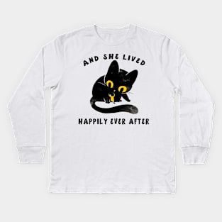 AND SHE LIVED HAPPILY EVER AFTER Kids Long Sleeve T-Shirt